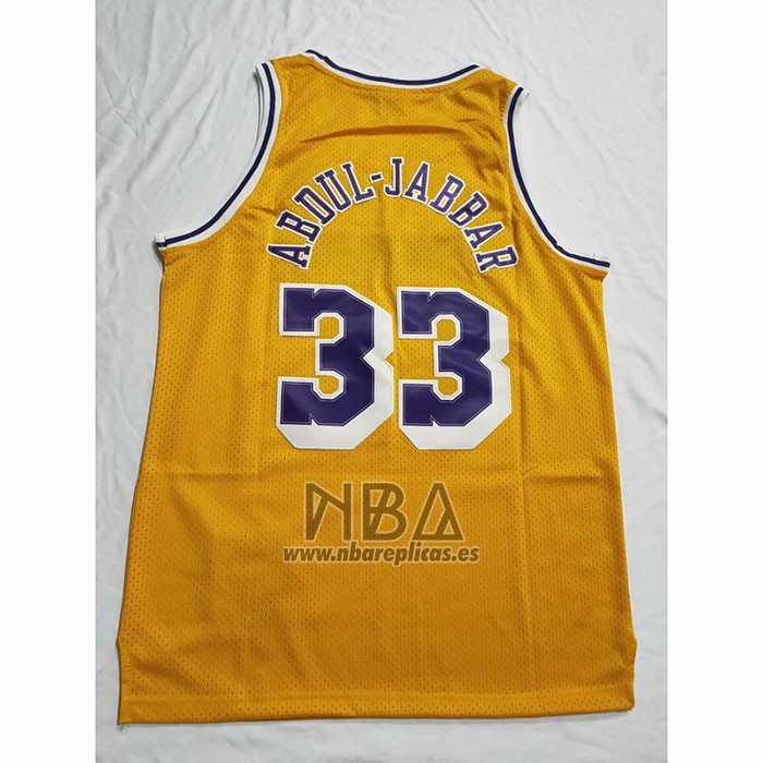 Camiseta Los Angeles Lakers Kareem Abdul-Jabbar NO 33 Mitchell & Ness 1984-85 Amarillo